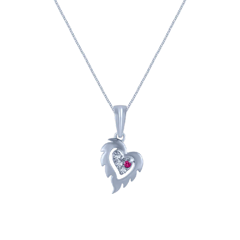 Welded gold necklace-18k (750) White Gold And Diamond Pendant For Women