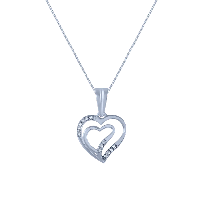 Twisted wire necklace-18k (750) White Gold And Diamond Pendant For Women