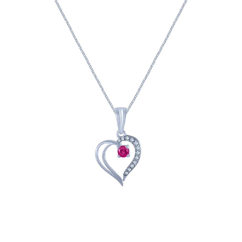 Etched nickel necklace-18k (750) White Gold And Diamond Pendant For Women