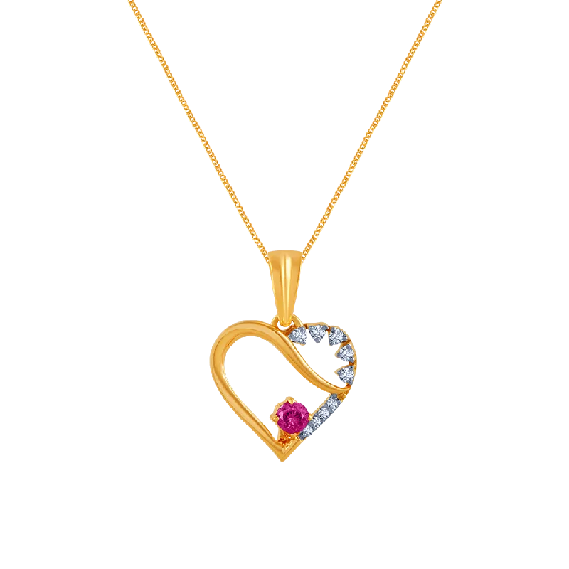 Thick pave necklace-18k (750) Yellow Gold And Diamond Pendant For Women