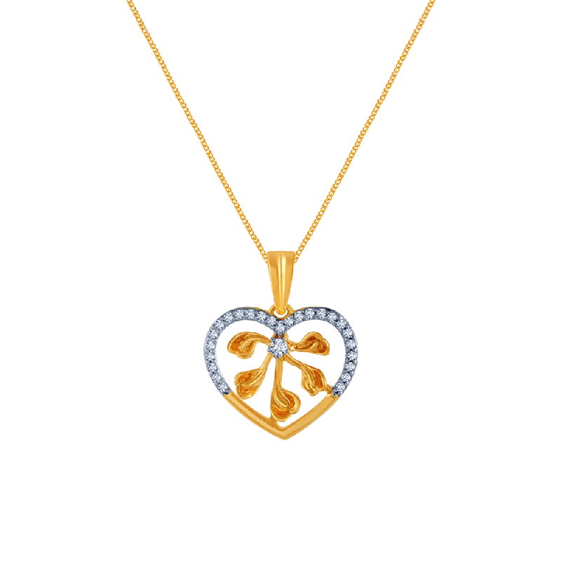 Raised stone necklace-18k (750) Yellow Gold And Diamond Pendant For Women