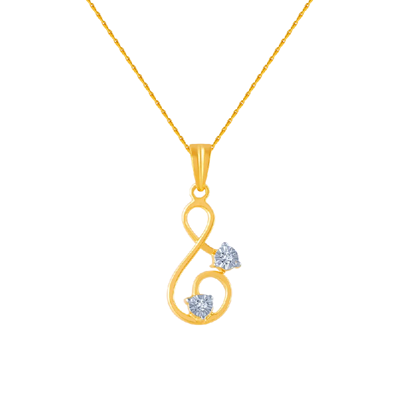 Rain gem necklace-18k (750) Yellow Gold And Diamond Pendant For Women