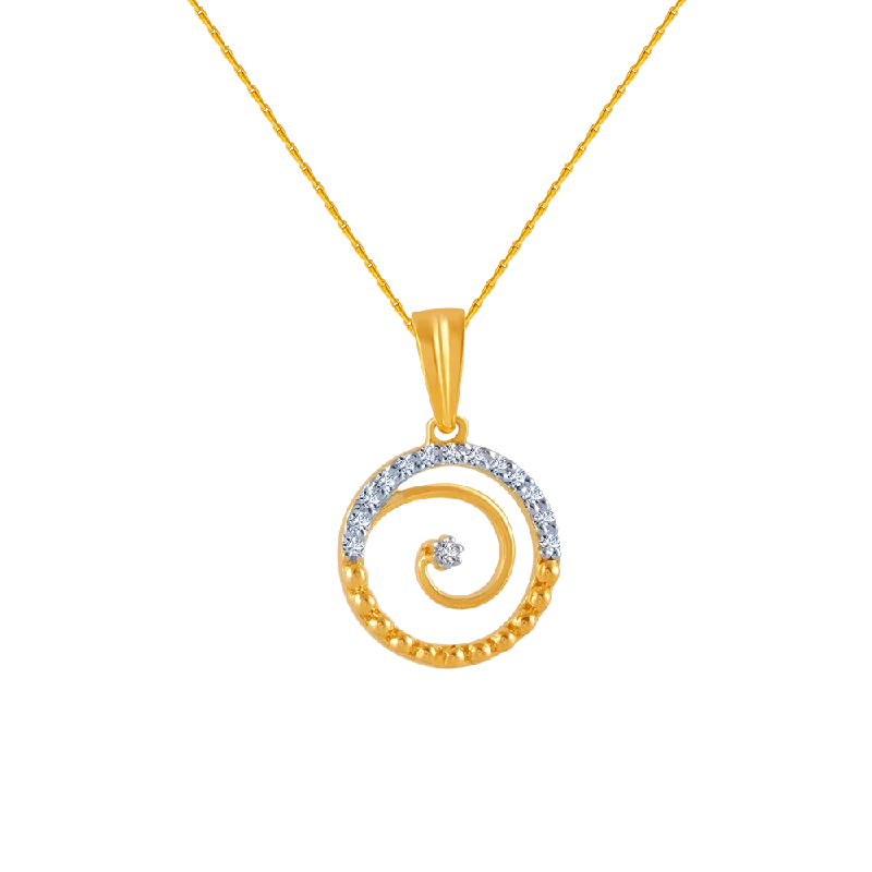 Branch-twist necklace-18k (750) Yellow Gold And Diamond Pendant For Women