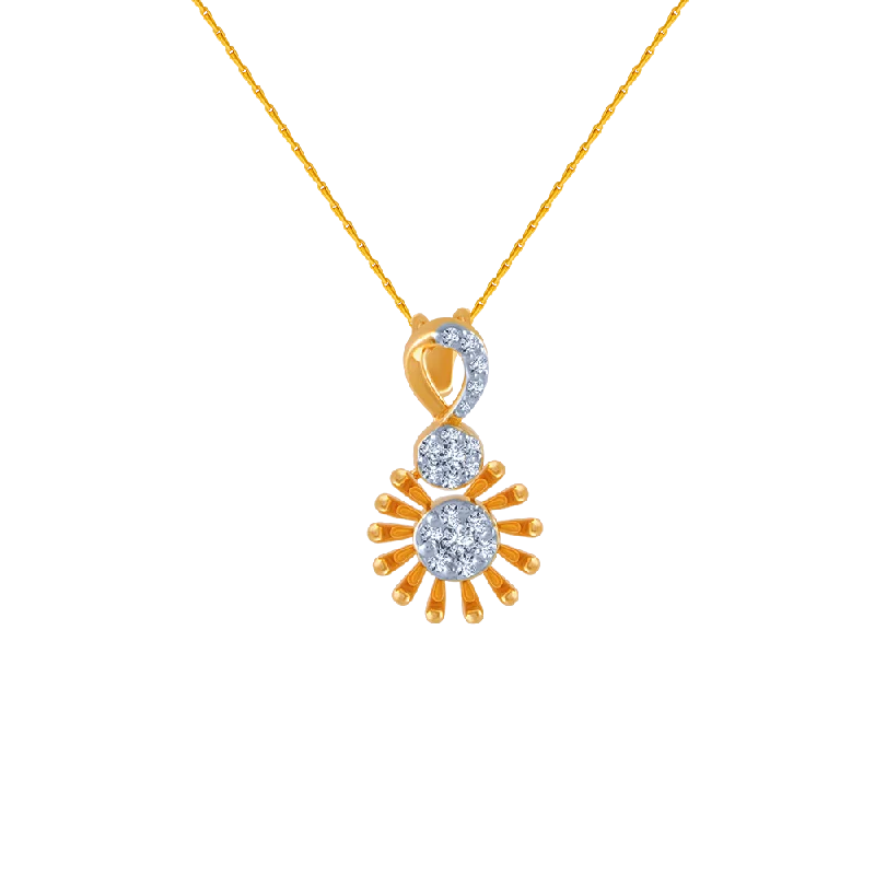 Paneled chain necklace-18k (750) Yellow Gold And Diamond Pendant For Women