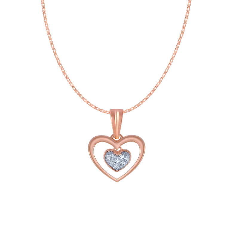 Stout-band necklace-18KT (750) Rose Gold And Diamond Pendant For Women