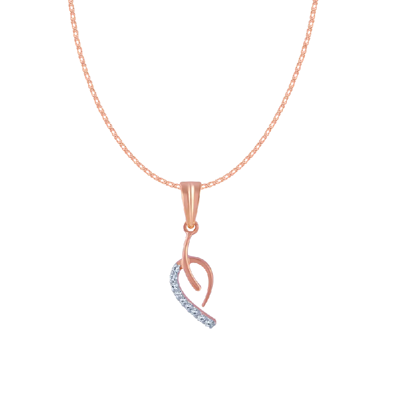 Bendable stone necklace-18KT (750) Rose Gold And Diamond Pendant For Women