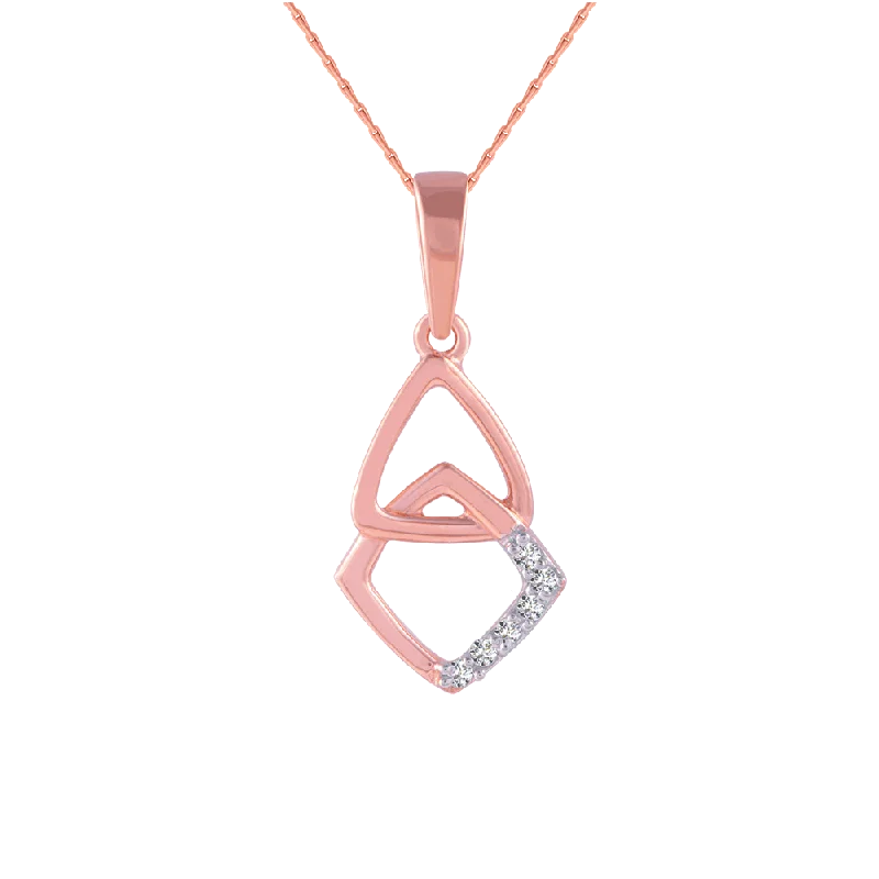 Antique kunzite necklace-18KT (750) Rose Gold And Diamond Pendant For Women