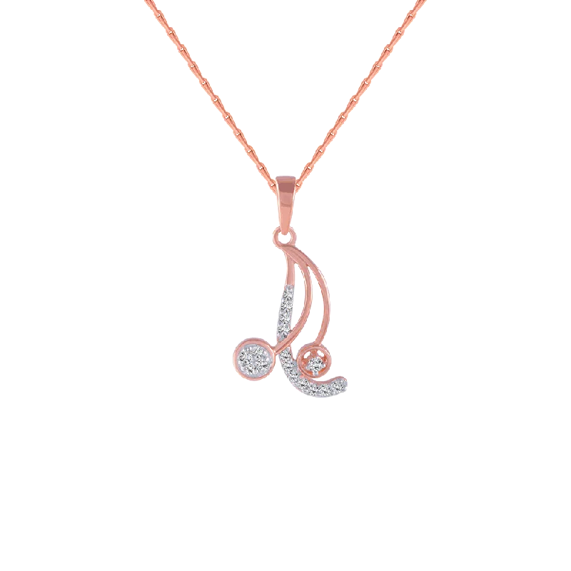 Radiant minimalist necklace-18KT (750) Rose Gold And Diamond Pendant For Women