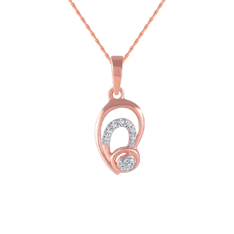 Radiant citrine necklace-18KT (750) Rose Gold And Diamond Pendant For Women