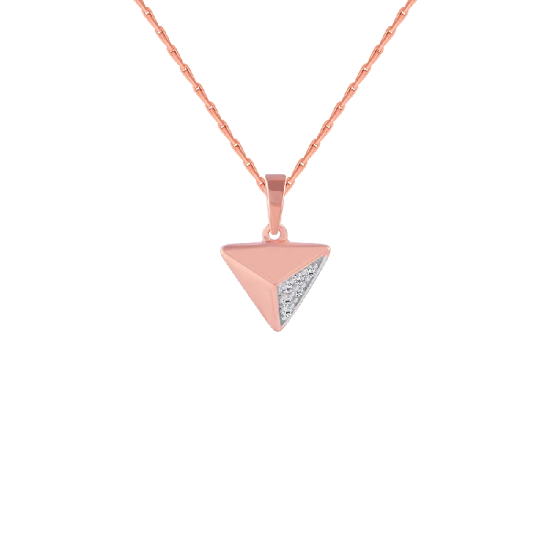 Gentle flow necklace-18KT (750) Rose Gold And Diamond Pendant For Women