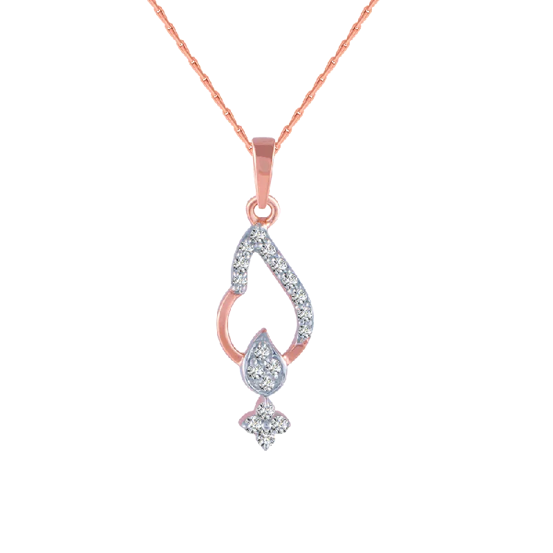 Subtle rim necklace-18KT (750) Rose Gold And Diamond Pendant For Women