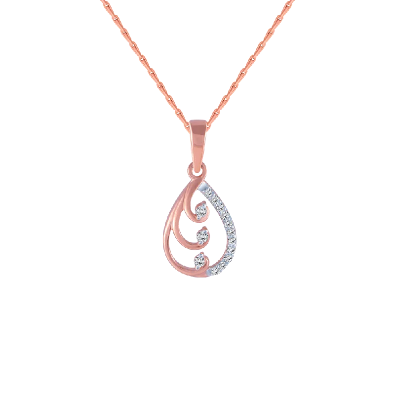 Vivid garnet necklace-18KT (750) Rose Gold And Diamond Pendant For Women