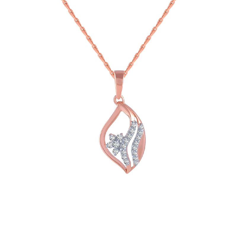 Rough sapphire necklace-18KT (750) Rose Gold And Diamond Pendant For Women