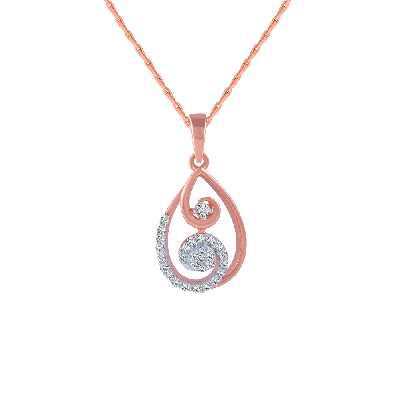 Cool aquamarine necklace-18KT (750) Rose Gold And Diamond Pendant For Women