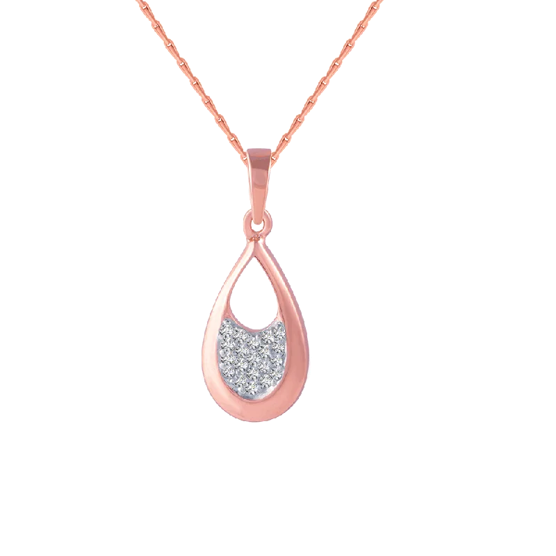 Sharp gem necklace-18KT (750) Rose Gold And Diamond Pendant For Women