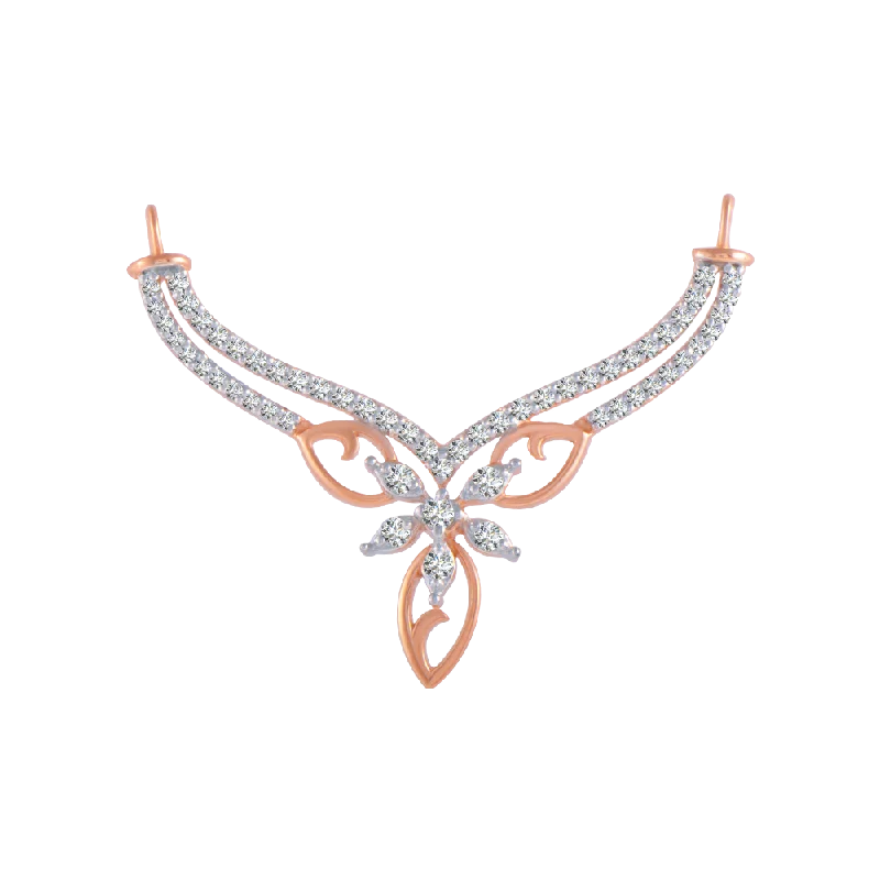 Spike motif necklace-18KT (750) Rose Gold And Solitaire Pendant For Women