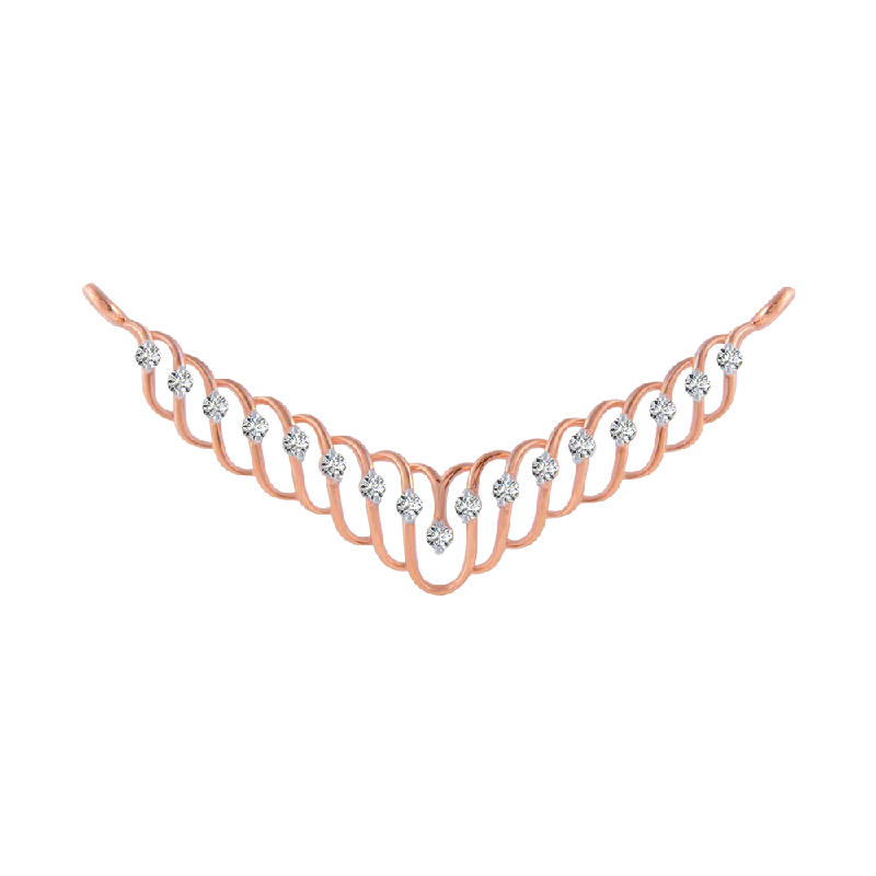 Welded gold necklace-18KT (750) Rose Gold And Solitaire Pendant For Women