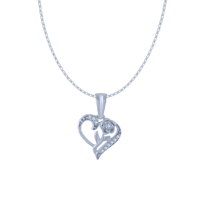 Extended diamond necklace-18KT (750) White Gold And Diamond Pendant For Women