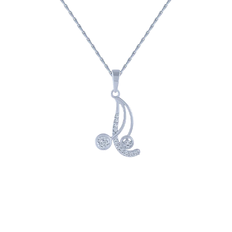 Clipped necklace-18KT (750) White Gold And Diamond Pendant For Women