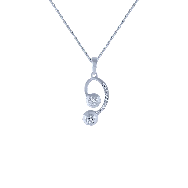 Bold quartzite necklace-18KT (750) White Gold And Diamond Pendant For Women