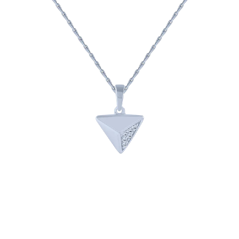 Branch-twist necklace-18KT (750) White Gold And Diamond Pendant For Women