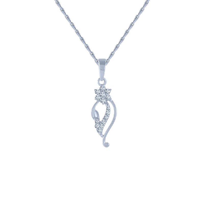 High bar necklace-18KT (750) White Gold And Diamond Pendant For Women