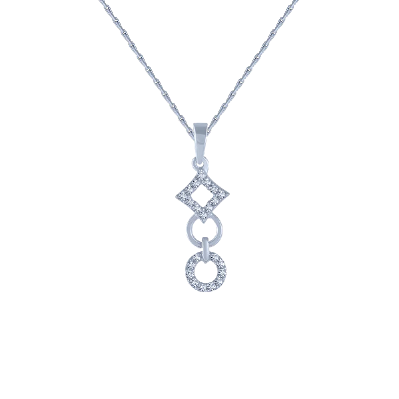 Marbled glaze necklace-18KT (750) White Gold And Diamond Pendant For Women