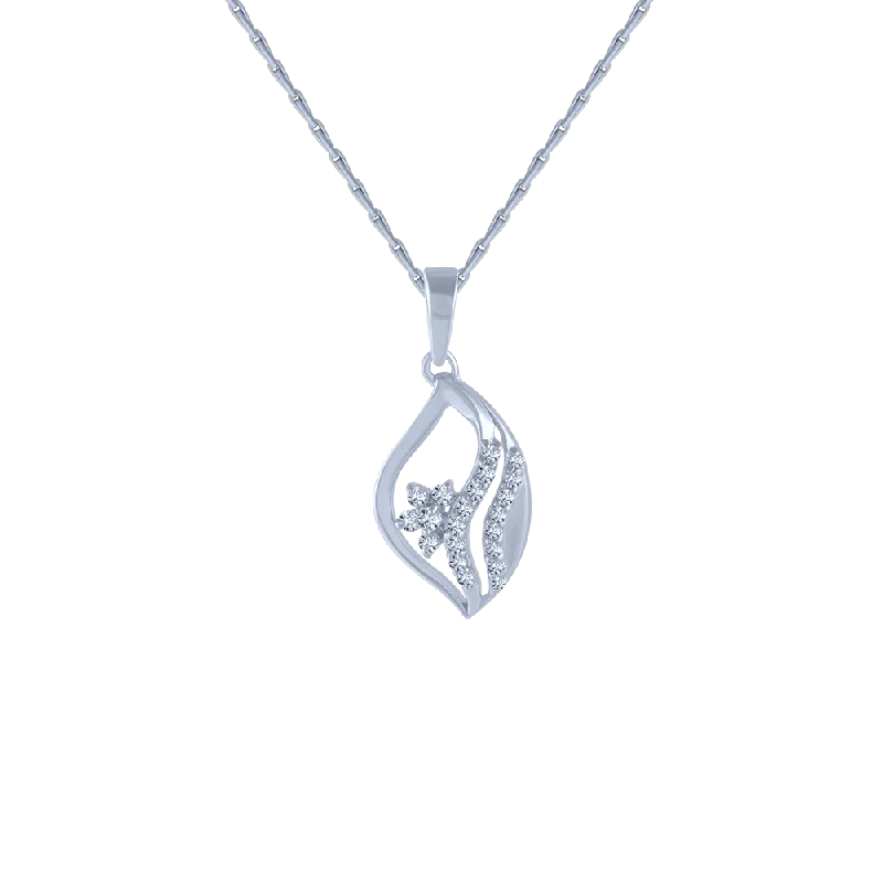 Radiant minimalist necklace-18KT (750) White Gold And Diamond Pendant For Women