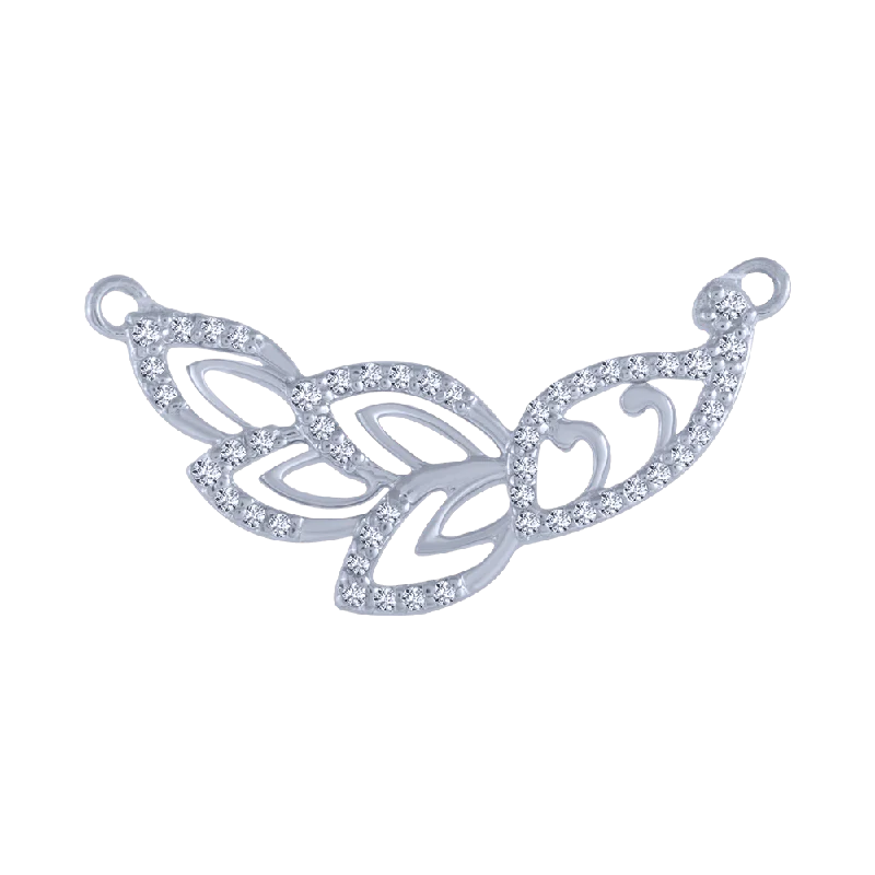 Open twist necklace-18KT (750) White Gold And Diamond Pendant For Women