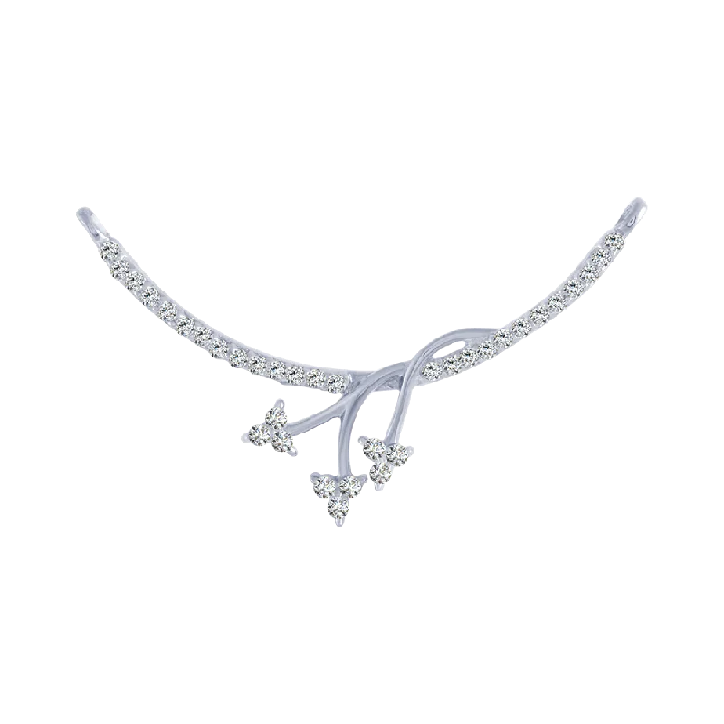 Wispy silver necklace-18KT (750) White Gold And Diamond Pendant For Women