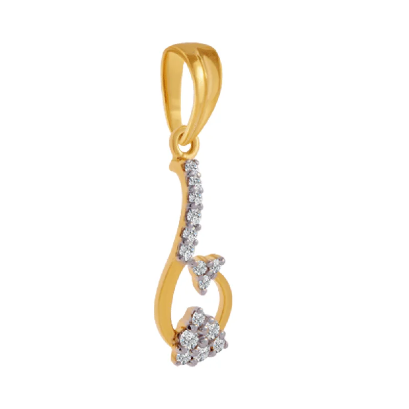 Polished cobalt necklace-18KT (750) Yellow Gold And Diamond Pendant For Women