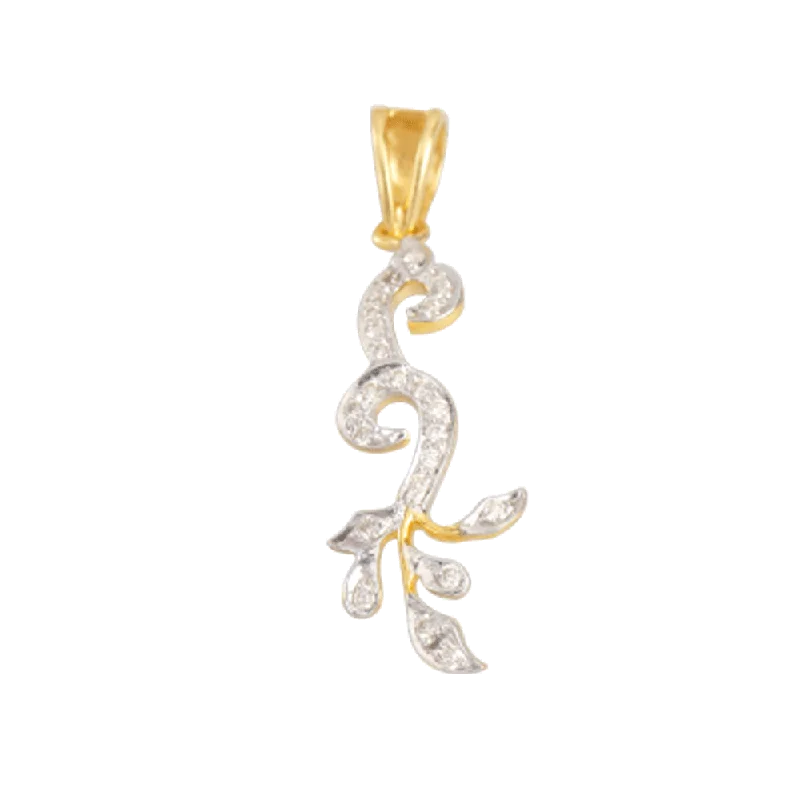 Offset chain necklace-18KT (750) Yellow Gold And Diamond Pendant For Women