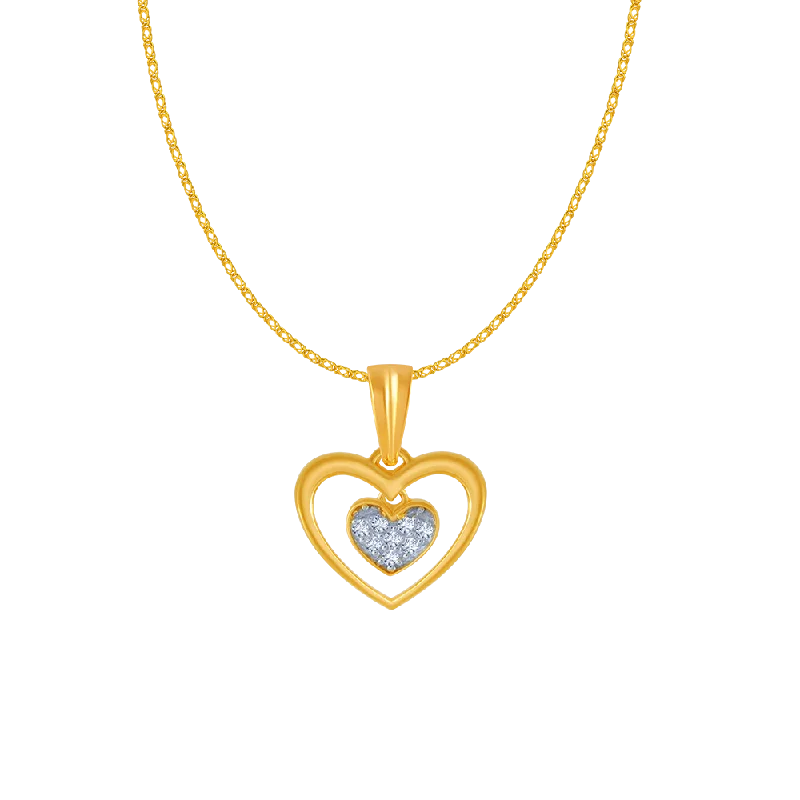 Paneled chain necklace-18KT (750) Yellow Gold And Diamond Pendant For Women