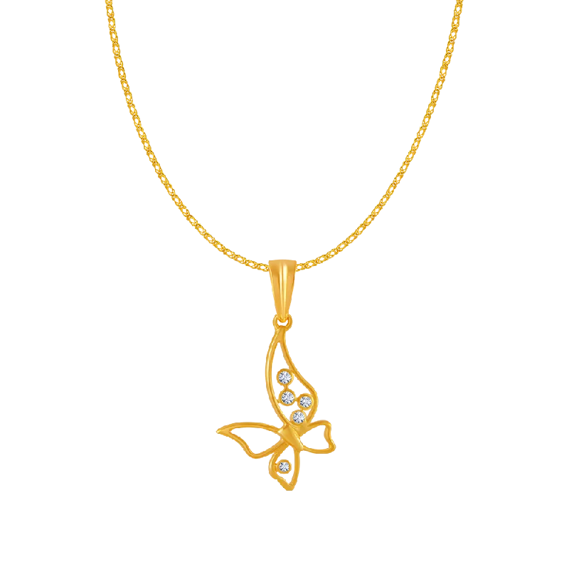 Thick pave necklace-18KT (750) Yellow Gold And Diamond Pendant For Women