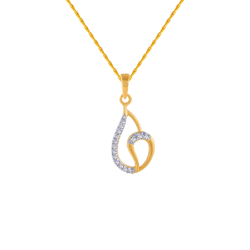 Radiant ruby necklace-18KT (750) Yellow Gold And Diamond Pendant For Women