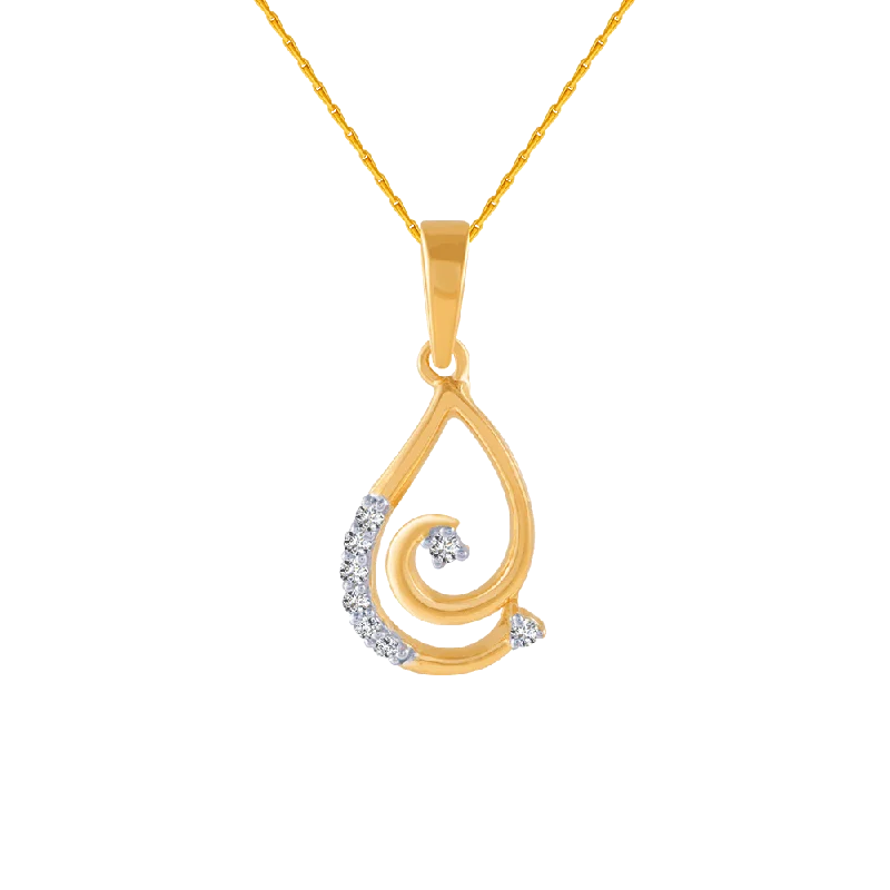 Vivid moonstone necklace-18KT (750) Yellow Gold And Diamond Pendant For Women