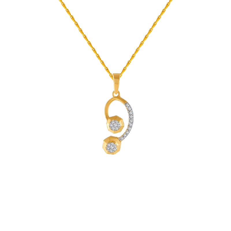 Cool aquamarine necklace-18KT (750) Yellow Gold And Diamond Pendant For Women