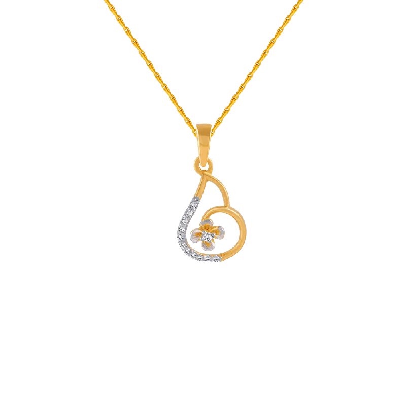 Twelve-gem necklace-18KT (750) Yellow Gold And Diamond Pendant For Women