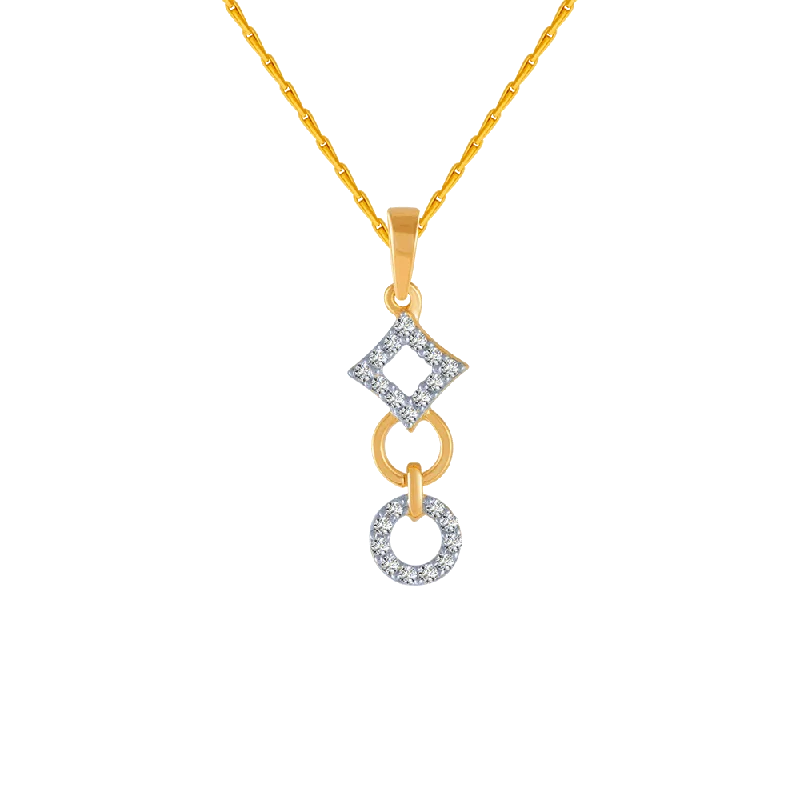 Streamlined design necklace-18KT (750) Yellow Gold And Diamond Pendant For Women