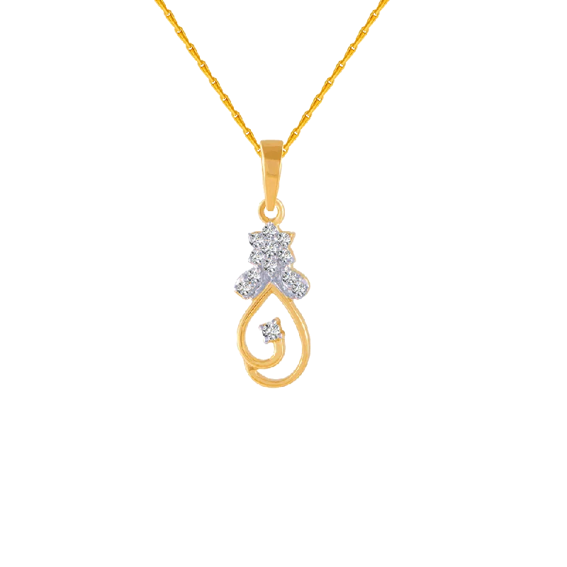 Vivid moonstone necklace-18KT (750) Yellow Gold And Diamond Pendant For Women