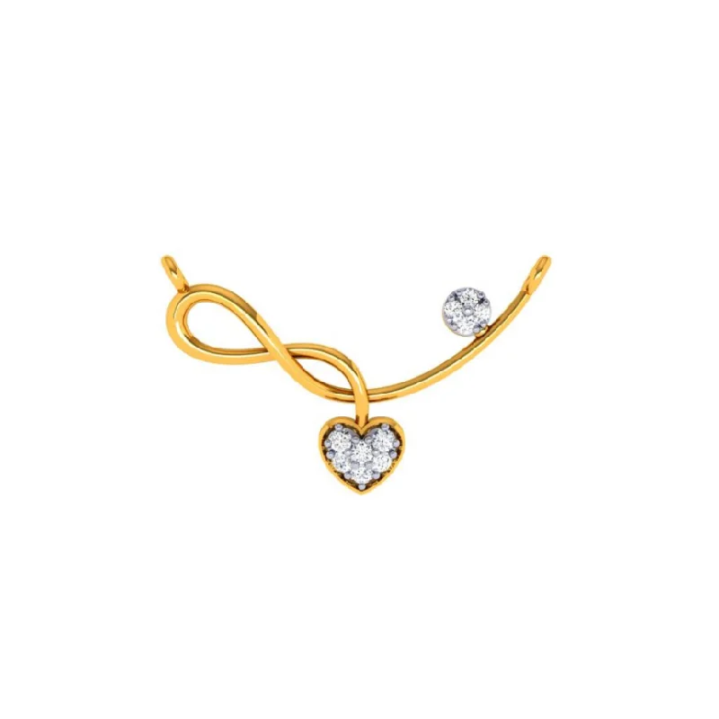 Sharp gem necklace-18KT (750) Yellow Gold And Diamond Pendant For Women