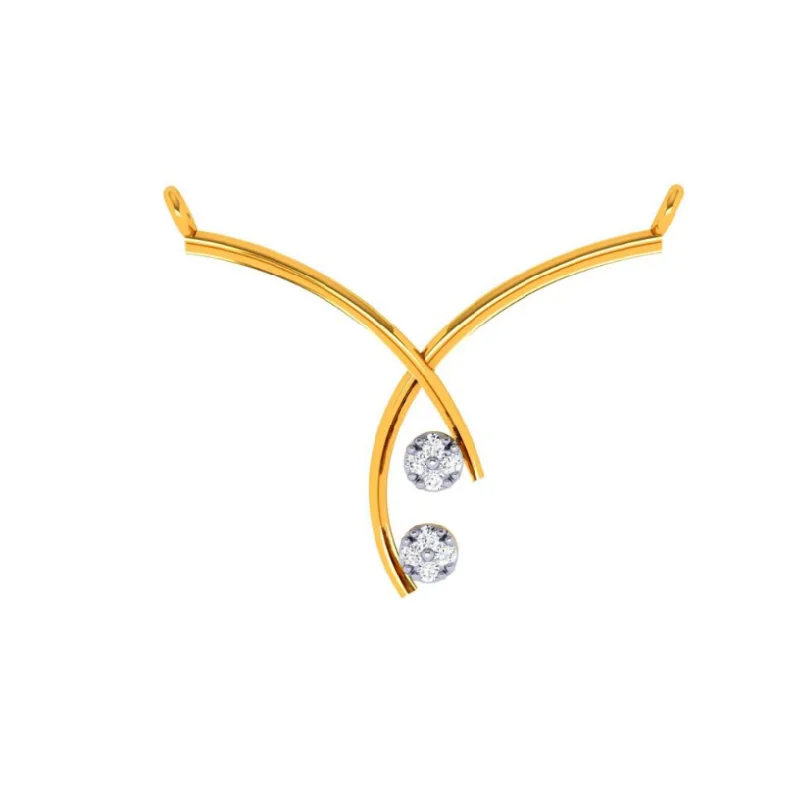 Glossy gold necklace-18KT (750) Yellow Gold And Diamond Pendant For Women