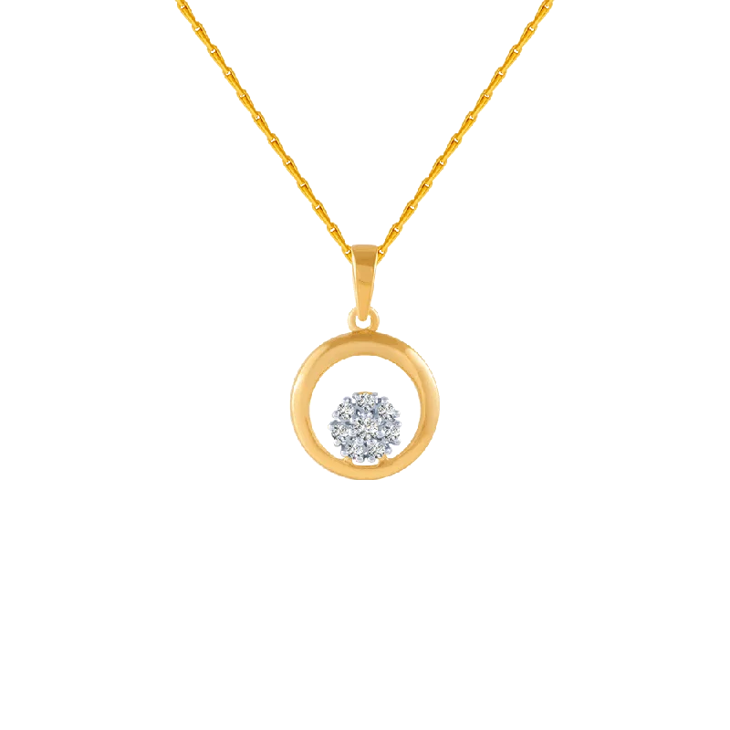 Bold quartzite necklace-18KT (750) Yellow Gold And Diamond Pendant For Women