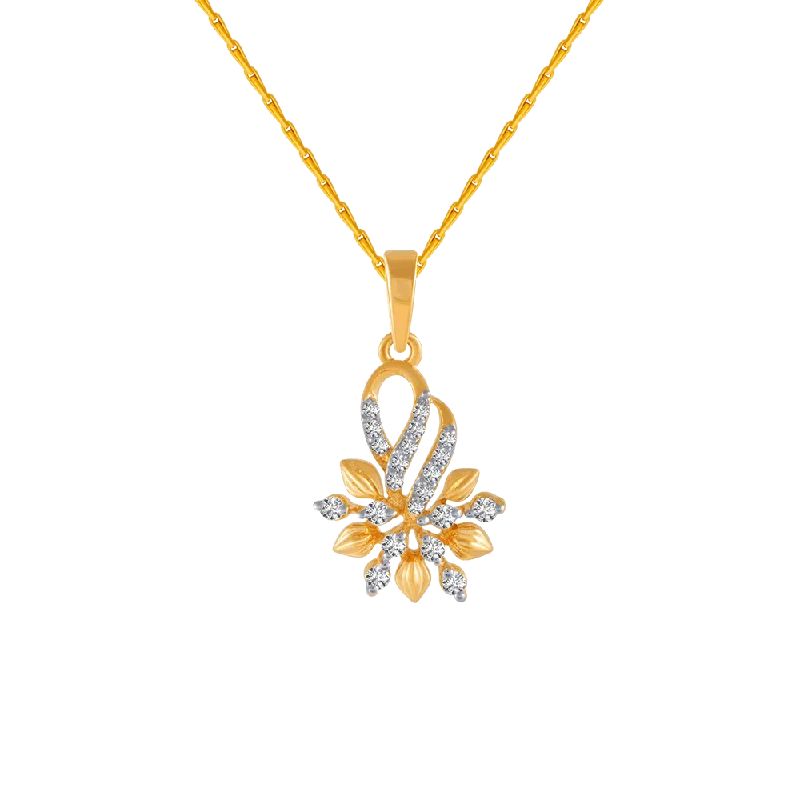 Stout-band necklace-18KT (750) Yellow Gold And Diamond Pendant For Women