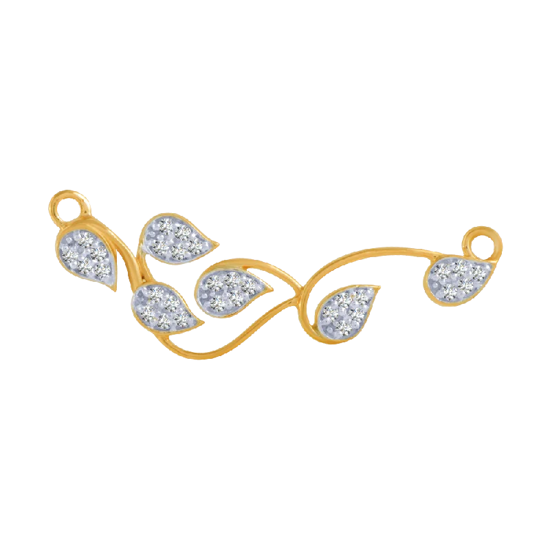 Furrowed pattern necklace-18KT (750) Yellow Gold And Diamond Pendant For Women