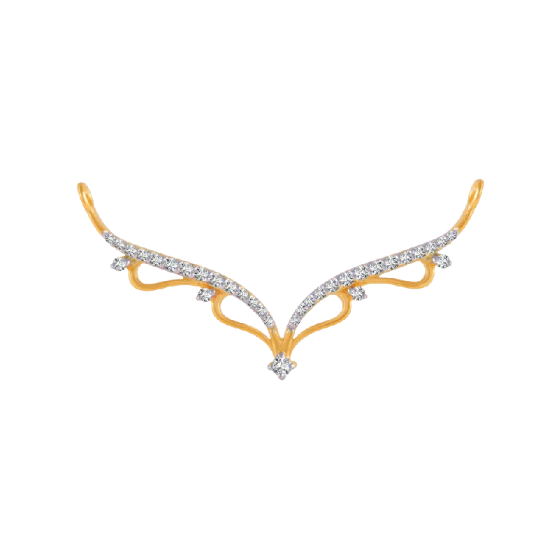 Twisted wire necklace-18KT (750) Yellow Gold And Diamond Pendant For Women