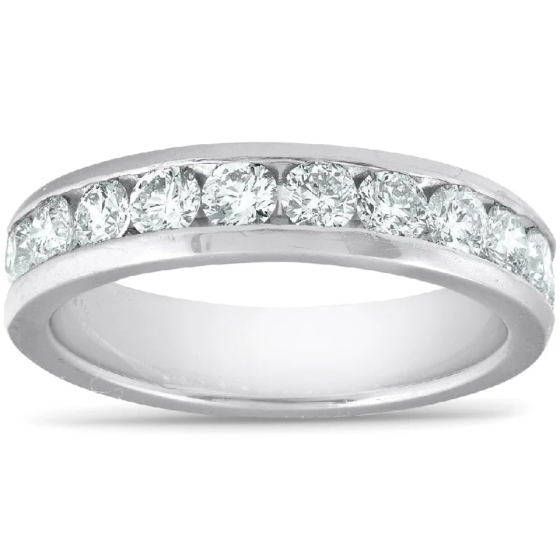 Wire-twirl ring-1ct Lab Grown Diamond Wedding Ring Platinum Channel Set Eco Friendly