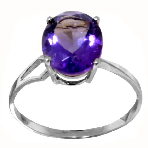 Coarse gem necklace-2.2 Carat Sterling Silver Ring Natural Oval Amethyst