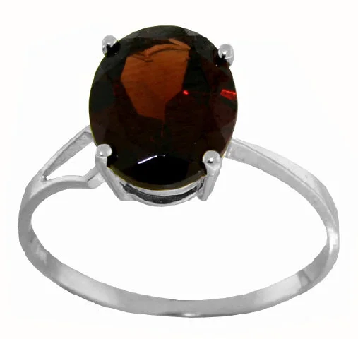 Rustic-edge necklace-2.2 Carat Sterling Silver Ring Natural Oval Garnet