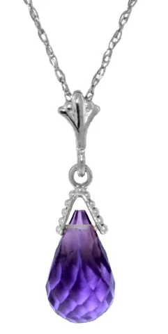 Twelve-gem necklace-2.25 Carat Silver Necklace Natural Briolette Amethyst